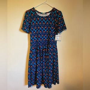 LuLaRoe Blue dress, size Large women, zip up back